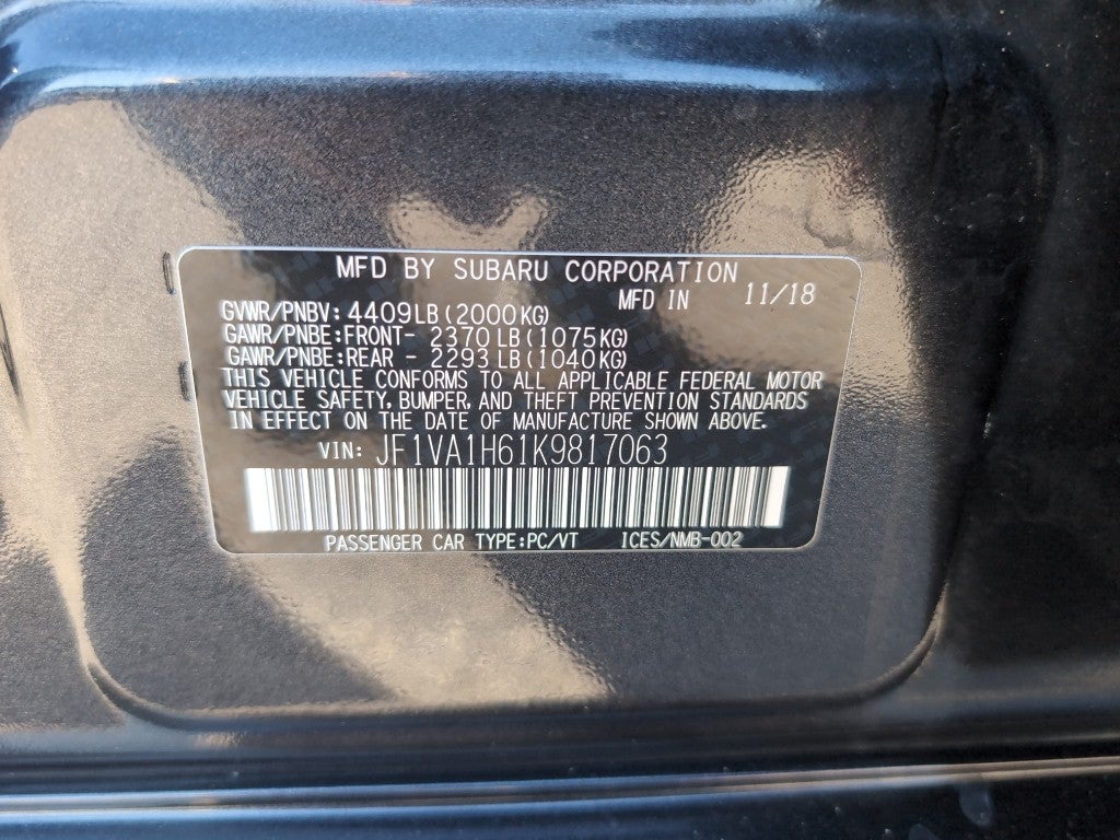 2019 Subaru WRX Limited